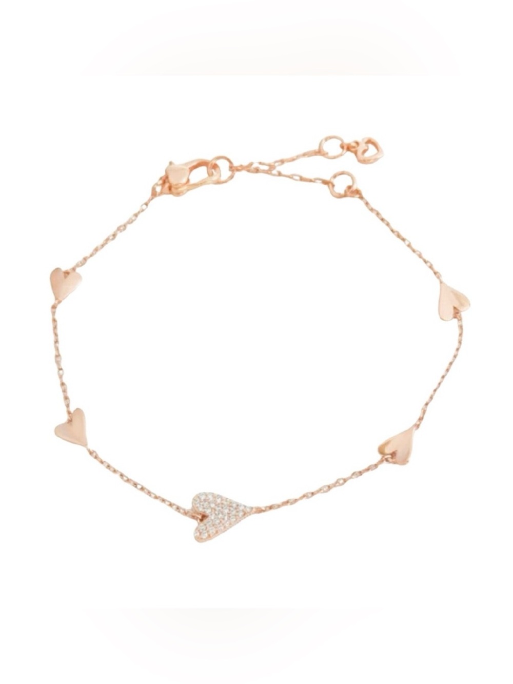 KATE SPADE ROSE GOLD HEART BRACELET LIKE NEW
